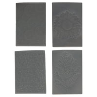Magideal - 4 Hojas De Textura De Arcilla De Silicona, Estera De Textura Bohemia, Fácil De Usar, Patrón De Hojas De Flores Multifuncional Para Fabricación De Joya