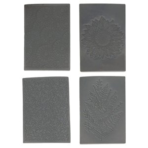 Magideal - 4 Hojas De Textura De Arcilla De Silicona, Estera De Textura Bohemia, Fácil De Usar, Patrón De Hojas De Flores Multifuncional Para Fabricación De Joya