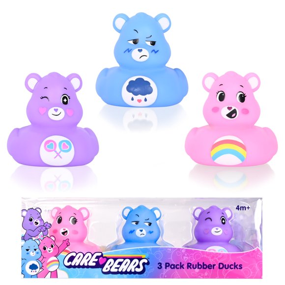 Patitos de hule Care Bears Cheer Bear, Grumpy Bear y Share Bear