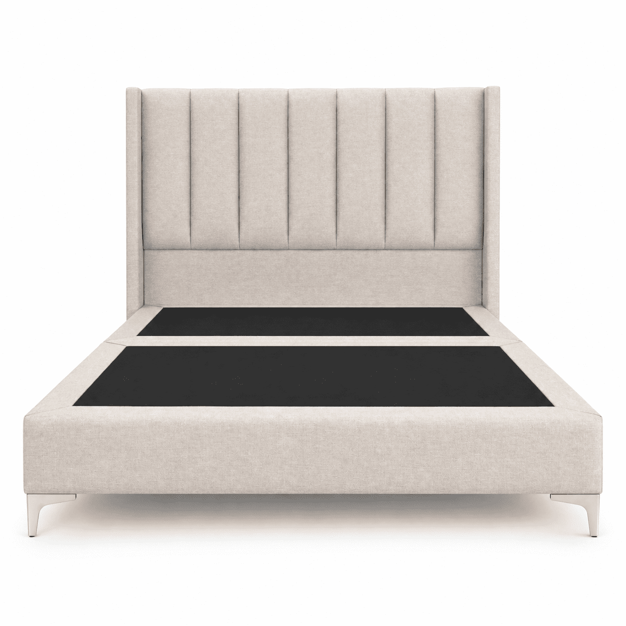 House Decor Fd - Base De Cama Premium 2 Plaza + Respaldo De Cama Tubular Lino Beige