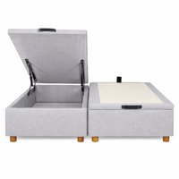 Ethan Desing - Base Baul 2 Plazas Onyx Con Sistema Hidráulico - Gris Perla