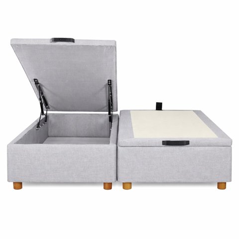 Ethan Desing - Base Baul 2 Plazas Onyx Con Sistema Hidráulico - Gris Perla