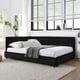 thumbnail image 2 of Full Size Upholstered Tufted Bed Frame, Sofa Bed Frame with Comfortable Backrest and Armrests, Full Size Bed for Bedroom, Living Room,Velvet, Black(80.5''*59''*30.5''), 2 of 3