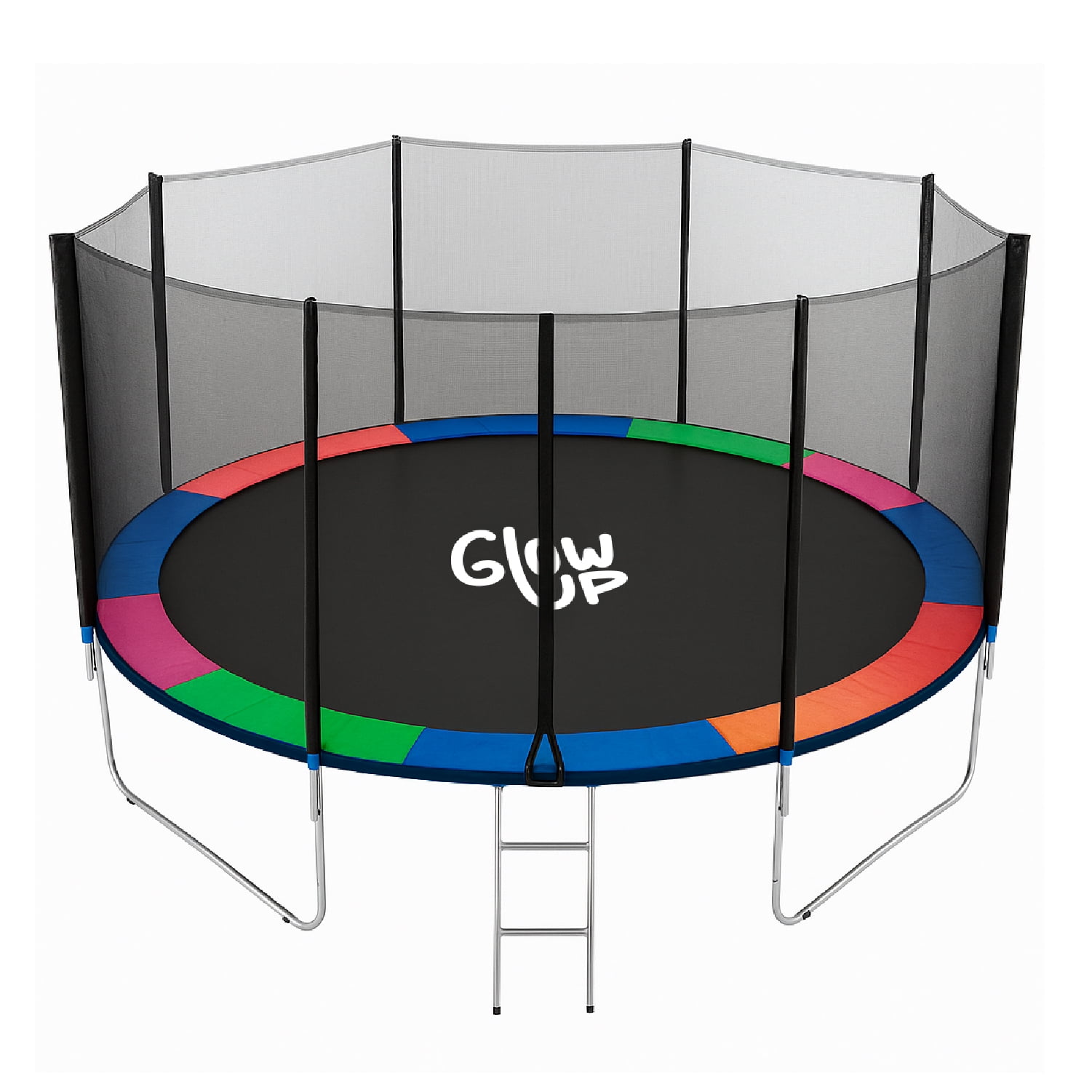 Cama Elástica 14ft 4,27 Mts Glowup + Malla Y Escalera