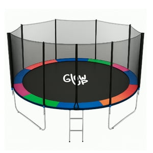 Cama Elástica 14Ft 4,27 Mts Glowup + Malla Y Escalera