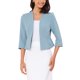 thumbnail image 1 of INSPIRE CHIC Elegante Blazer Corto para Mujeres Conjunto de Regreso a Clases para Maestras Abierto al Frente Sin Cuello Manga 3/4 Chaqueta de Traje de Negocios Peplum XS Azul, 1 of 6