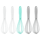 thumbnail image 1 of Paquete de 5 mini batidores de silicona de colores para cocina, para mezclar masa, leche, huevos y revolver., 1 of 5
