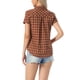 thumbnail image 3 of INSPIRE CHIC Camisas de Cuadros para Mujer Cuello de Punta Abotonado Blusas de Regreso a Clases Rojo Intenso 2 L, 3 of 6
