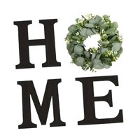 Bothyi - Letrero De Madera Para El Hogar Con Corona Artificial Para Interior Y Exterior, Accesorio Duradero, Color Negro