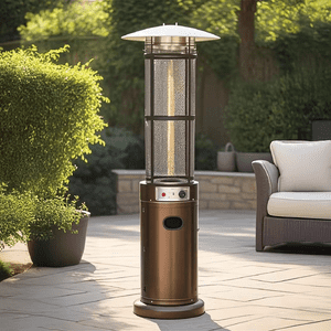 Tienda El Garage - Estufa A Gas Exterior Con Tubo De Vidrio 1.8M Fogo 13Kw + Ruedas Y Funda