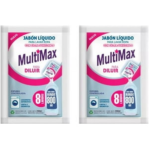 Multimax - Detergente Ultra Concentrado Para Diluir 800Ml X 200Ml 2 Unidaes 1.6 Litros