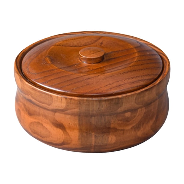 Cuenco de madera Cuenco para mezclar ensaladas Durable Decorativo Madera maciza Reutilizable para la cocina Contenedor de decoración del hogar Hecho a 18 cm x 75 cm