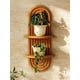thumbnail image 1 of Estantería de pared Bamworld Boho Brown de 2 niveles para el baño del hogar, 1 of 6