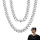 thumbnail image 1 of Cadenas de eslabones cubanos de 3 mm para hombre, collar de acero inoxidable estilo hip hop, cadena de eslabones para el cuello, regalo para hombre y mujer, 18 pulgadas de largo., 1 of 7