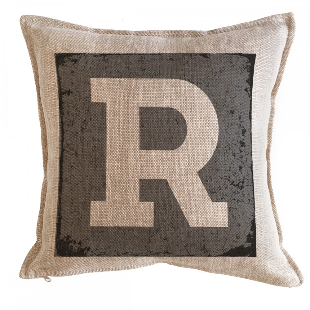 Tuyo Print - Cojín Letra Fondo Gris R 45x45