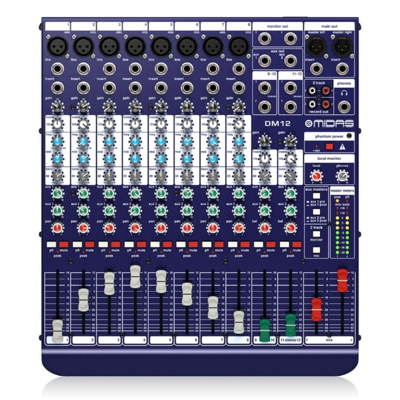 Consola Mixer Mezcladora Analoga de 12 Canales MIDAS DM 12