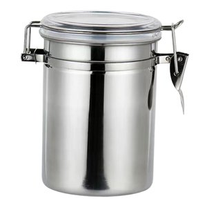 Magideal - Bote De Café, Tarro De Almacenamiento De Cereales De Cocina, Aparatos De Acero Inoxidable, Tanque De Almacenamiento Hermético, Bote De Azúcar Para Té, 1800Ml