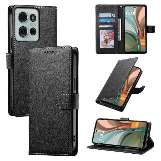 Funda para FOXDOCK Motorola Moto G75– Cuero Premium, 3 ranuras para tarjetas, Protección contra impactos