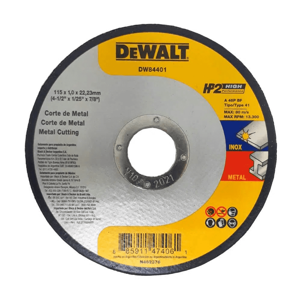 Dewalt - Pack 25 Discos Corte 4 1 2 X1 0 Ai Dw84401