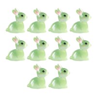 Magideal - Figuritas De Conejo Luminosas Estatua Modelo Escultura Esculturas De Jardín Micro Adornos De Paisaje Figuritas En Miniatura Para Balcón Escritorio Verde