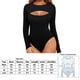 thumbnail image 3 of Body de manga larga sin mangas para mujer, top de camiseta con abertura en el pecho, body sensual para mujer con busto pronunciado., 3 of 5