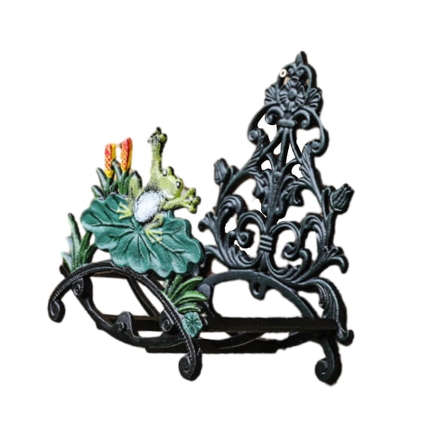 Soporte para manguera de jardín, montaje en pared, fácil de instalar, estante para manguera de jardín, decoración de pared, hierro fundido resistente 225x16x285cm