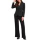 thumbnail image 2 of INSPIRE CHIC Blazer a Rayas para Mujer con Solapa de Muesca, Un Botón, Manga Larga, Chaqueta de Traje para Oficina, Talla XL, Negro, 2 of 6
