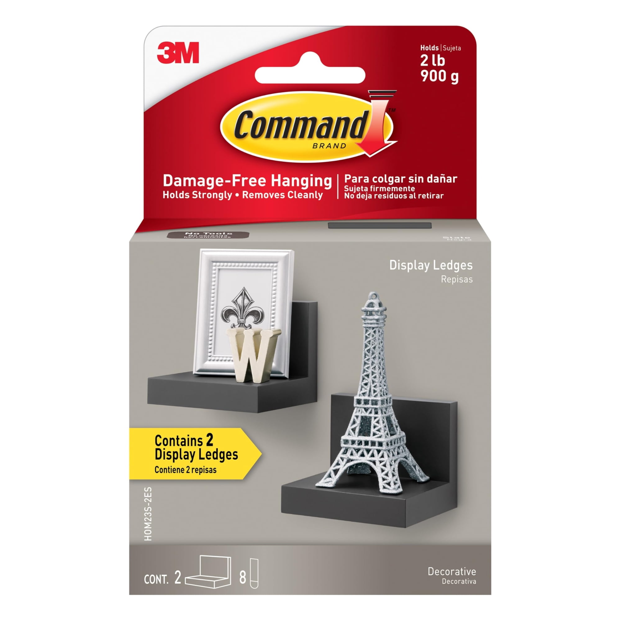 Display Ledges Command Tiene Capacidad Para 2 Repisas De Pizarra De Hasta 1 Kg