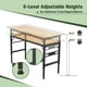 thumbnail image 2 of Adjustable Height Workbench, 60" Rubber Wood Top Heavy duty Workstation with Power Outlets, 2000 LBS Load Capacity Hardwood Worktable for Workshop, Garage, Office, Home, Commercial, 2 of 3