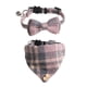 thumbnail image 1 of Collar a cuadros con lazo para perro, el mejor regalo para perros machos pequeños, medianos y grandes, beige y marrón., 1 of 5