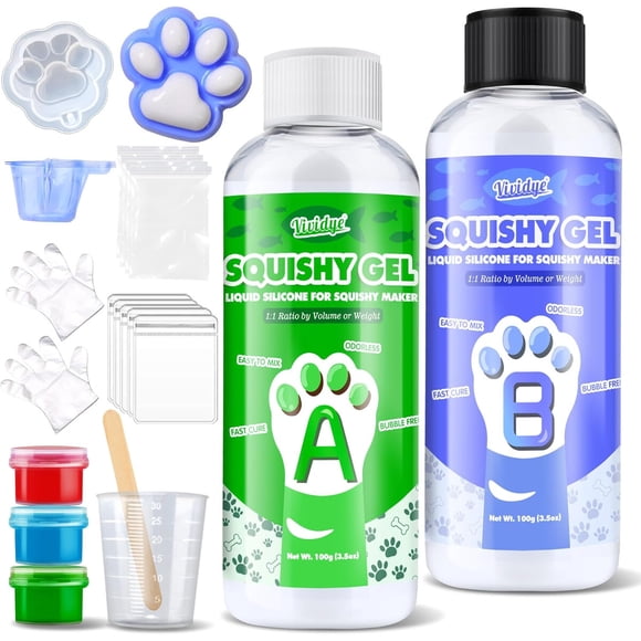 Silicona Líquida Vividye Kit 200g Curado Rápido Squishy