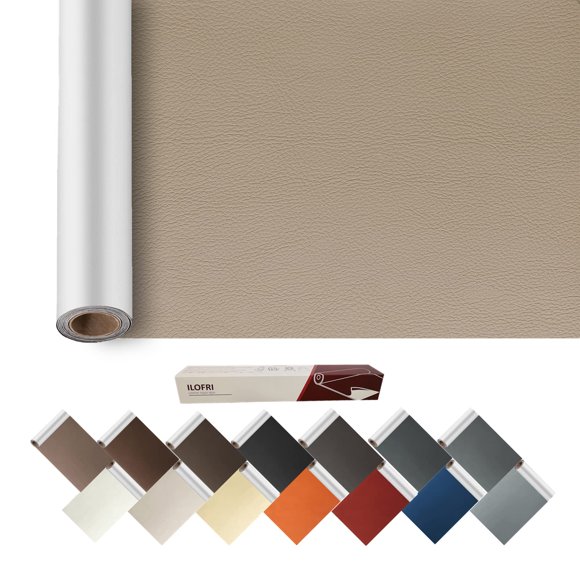 Cinta de Cuero Sintético ILOFRI 152 × 43 cm Marfil Marrón Autoadhesiva