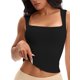 thumbnail image 1 of INSPIRE CHIC Camisetas sin mangas para mujer Regreso a clases Cuello cuadrado Sin mangas Básico Ajustado Camisetas XS Negro, 1 of 5