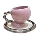 thumbnail image 3 of Taza De Café De Cerámica Con Platillo, Idea De Regalo Para Mujeres Con Asa, Taza De Té De 160ml, Taza Violeta, 3 of 3