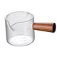 thumbnail image 3 of Vasos de café expreso, taza medidora de café, taza de leche de vidrio pequeña con mango de madera, jarra medidora, taza de leche para barista de 100ml, 3 of 5