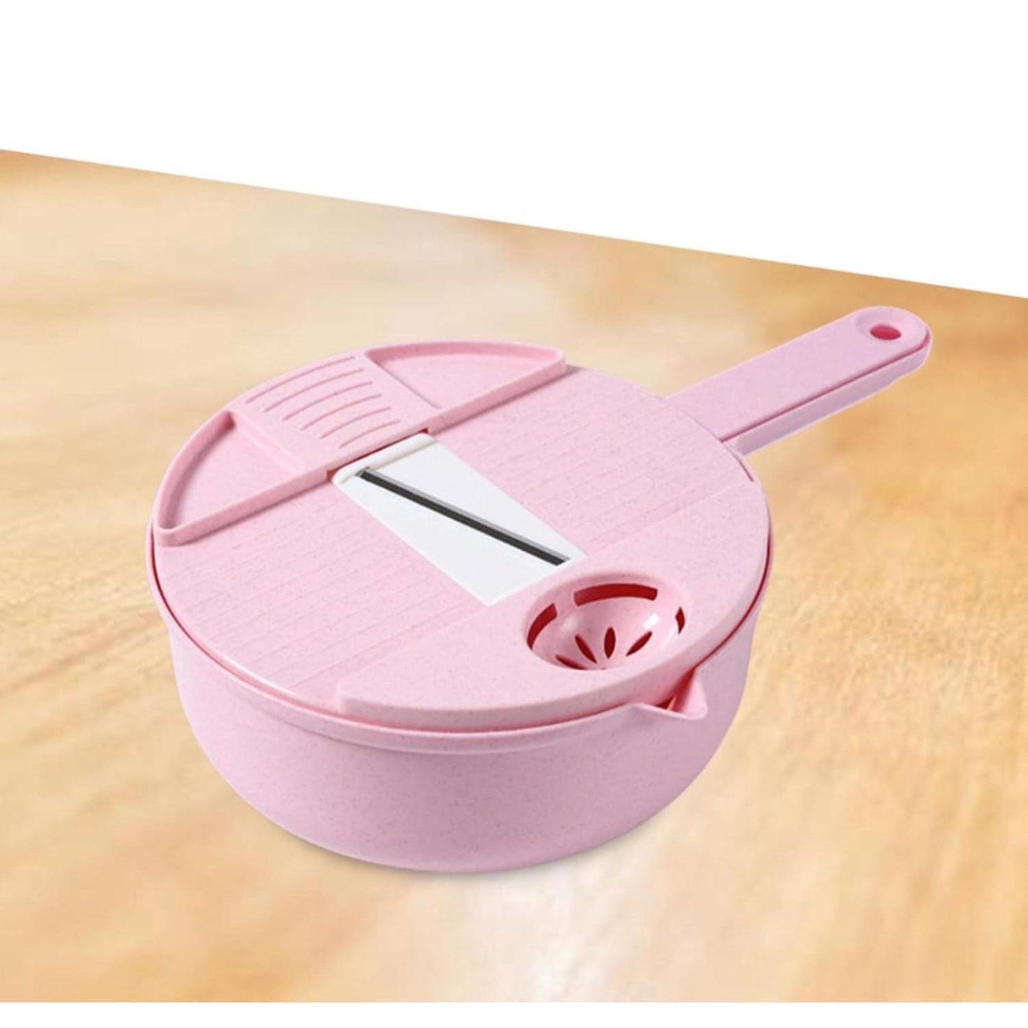 Genérico - Rallador Multifuncional De Fruta Y Verdura Con Contenedor Azul