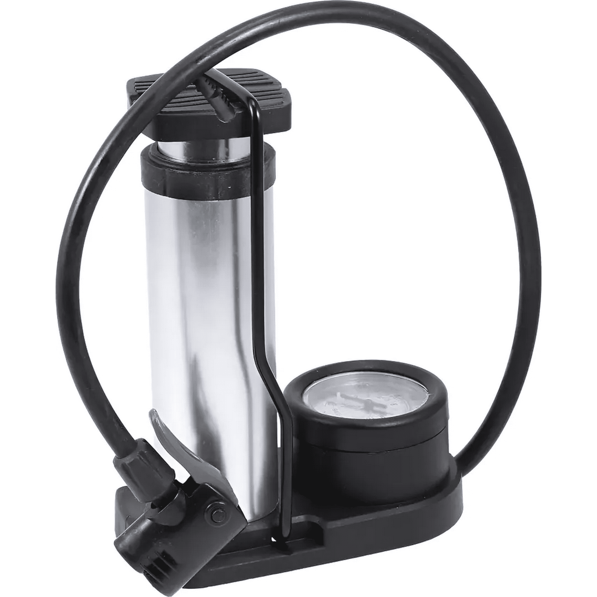 Genérico - Bombin Pie Bicicleta Portatil Inflador Balon Moto Accesorios Plateado