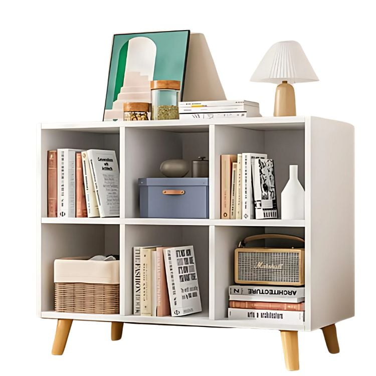 Pitaya - Estantería De Madera De 6 Niveles 92 X 30 X 72,5cm Color Blanco