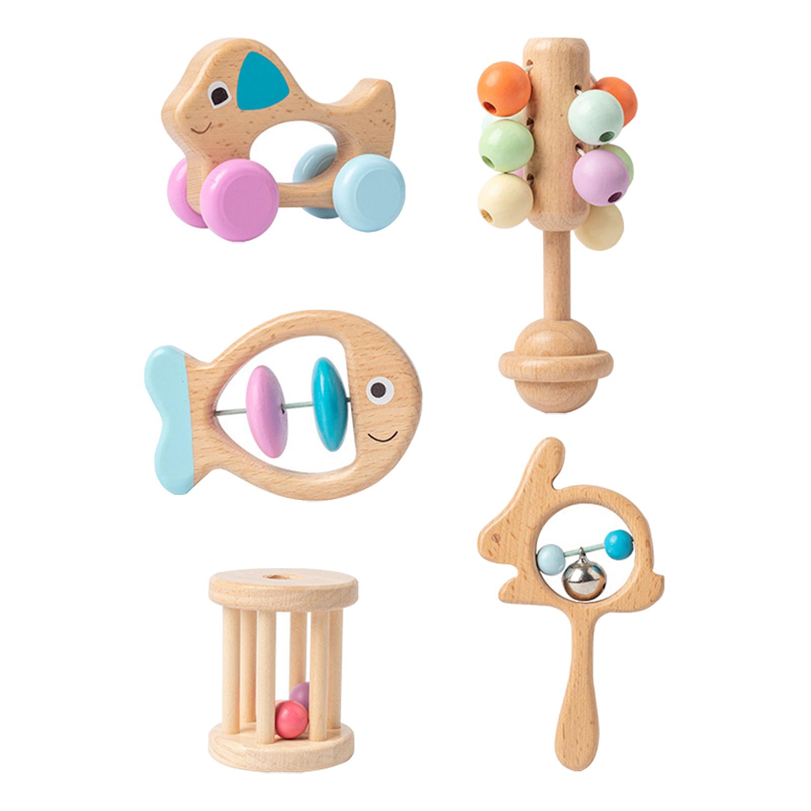 Magideal - 5 Sonajeros Sensoriales Para El Hogar, Actividades De Coordinación Mano-Ojo, Rompecabezas Para Sala De Estar, Juguetes Educativos, Regalos, Sonajeros,