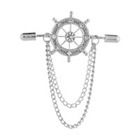 Ioensy - Broche De Cadena Con Borlas, Alfiler De Aleación Para Traje, Joyería Para Camisa, Fiesta, Regalo Del Día Del Padre, Plata