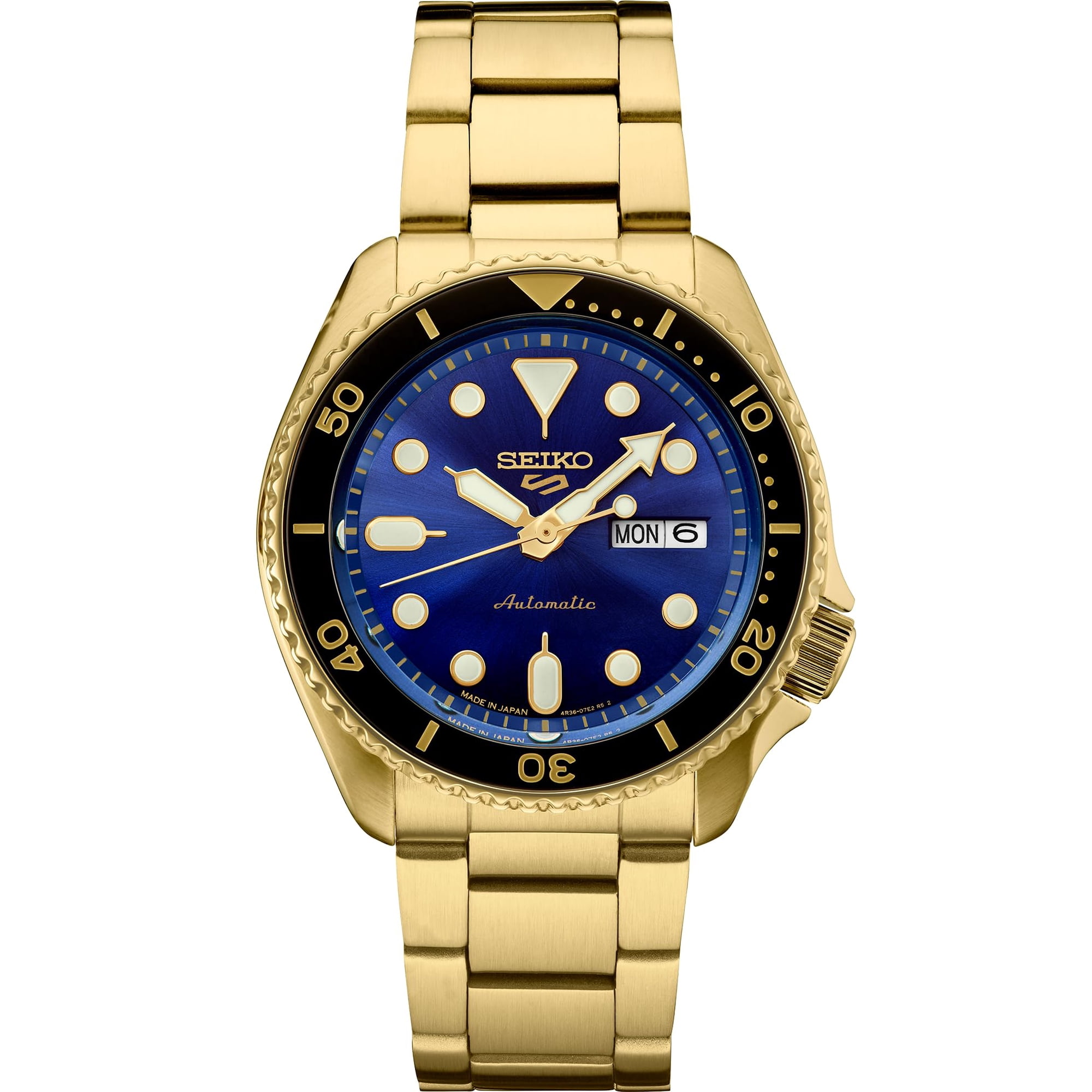 Reloj Seiko Srpk20 Automático, Esfera Azul, Acabado Dorado, 100 M