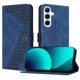 thumbnail image 4 of Funda tipo cartera para Samsung Galaxy A36 5G con tarjetero, bolsillo para billetes, soporte, cierre magnético y correa para la muñeca, funda tipo folio con textura geométrica azul, 4 of 5