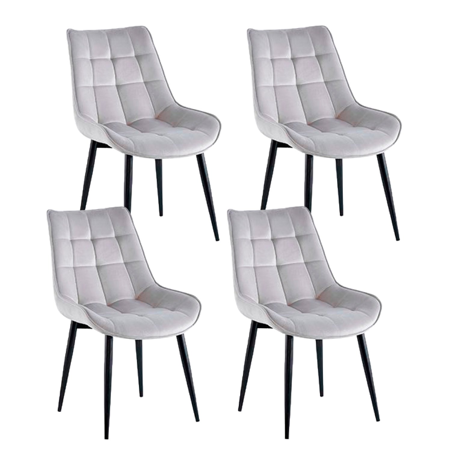 Klik Muebles - Pack De 4 Sillas Macron Terciopelo - Gris