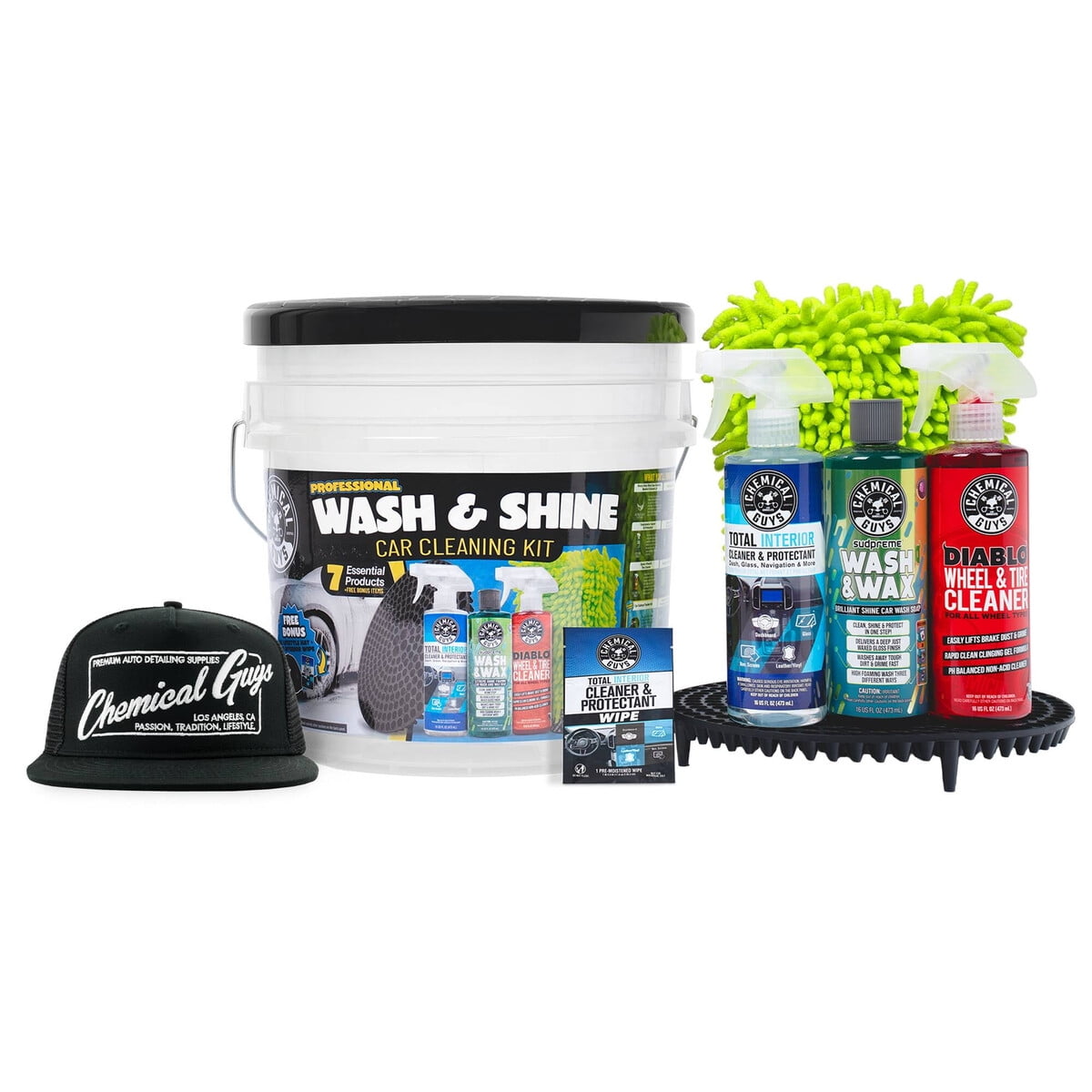 Kit Limpieza Auto Chemical Guys Wash Shine 7 Piezas Universal