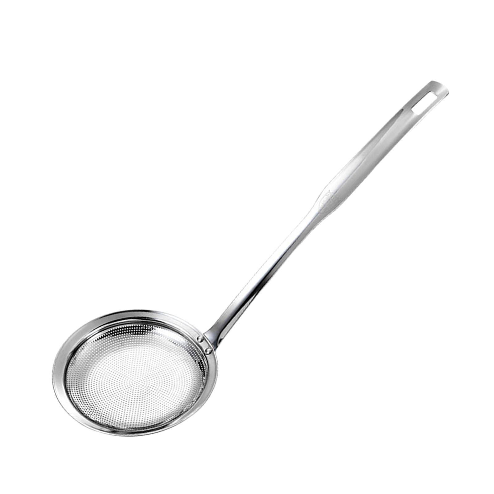 Magideal - Cuchara Ranurada De Acero Inoxidable, Colador De Alimentos, Accesorios De Cocina, Malla Fina Profesional, Malla De Acero Inoxidable Para Desnatar L