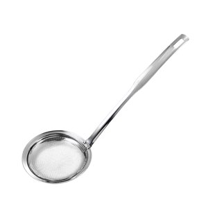 Magideal - Cuchara Ranurada De Acero Inoxidable, Colador De Alimentos, Accesorios De Cocina, Malla Fina Profesional, Malla De Acero Inoxidable Para Desnatar L