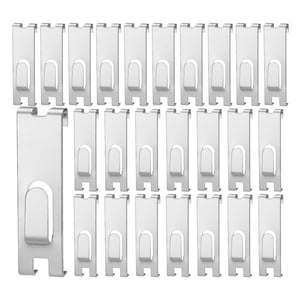 Bothyi - 25X Ganchos De Muesca De Utilidad Resistentes Para Colgar Pantalla Marco De Fotos Panel Plateado