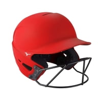 Casco Mizuno F6 Para Adultos, Lanzamiento Rápido, Softball, Con Máscara, Rojo S/M