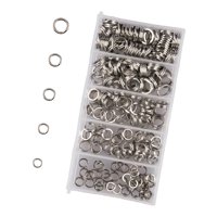 Magideal - 200 Unids Anillos Partidos De Pesca Señuelos Conector De Aparejos Portátil Durable Múltiples Tamaños Aparejos De Pesca Anillos Partidos Para Jigging Círculo