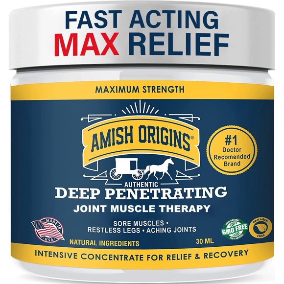Pomada para aliviar el dolor Amish Origins, 30 ml, máxima potencia